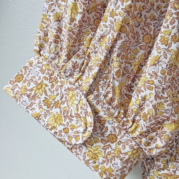 J. Crew NWOT Puff Sleeve V-neck Top in Scattered Blooms Print Sz 6 - Picture 9 of 9